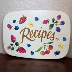 Longaberger Woodcrafts Recipes Berries Fruit Box Basket Lid 8 1/4"x6"